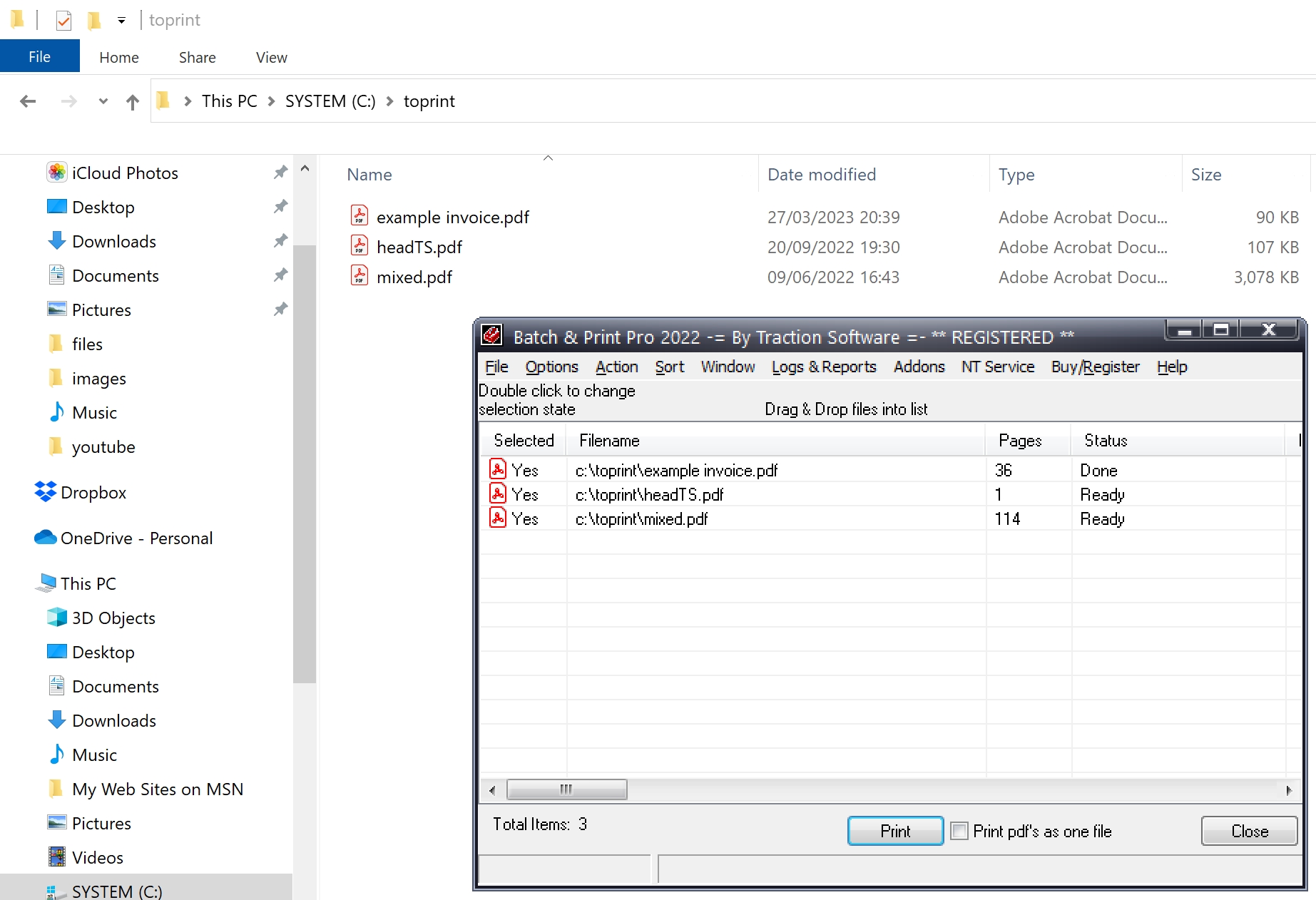 Printing from Hot Folder Monitor in Action for PDF's