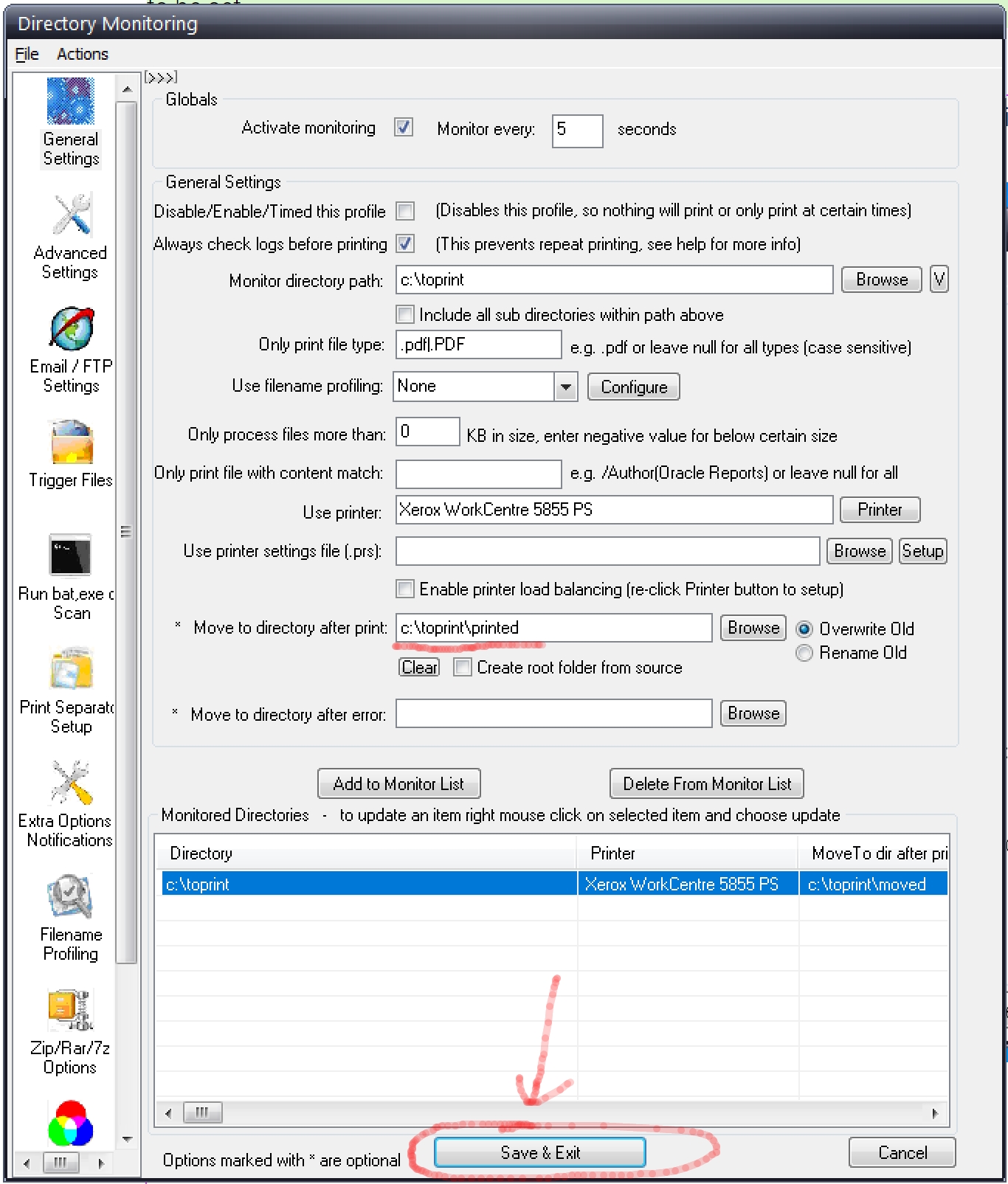 Hot Folder Monitoring - Move File After Printing