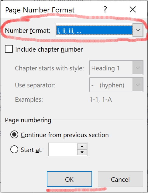 Change MS Word Page Numbers to Roman Numerals