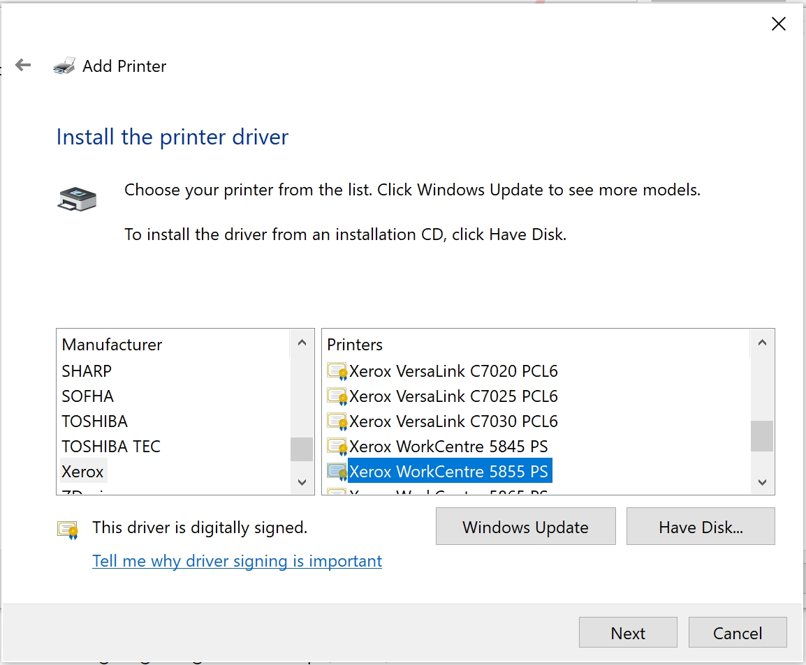 Choose the printer driver to print to, set the printer up.