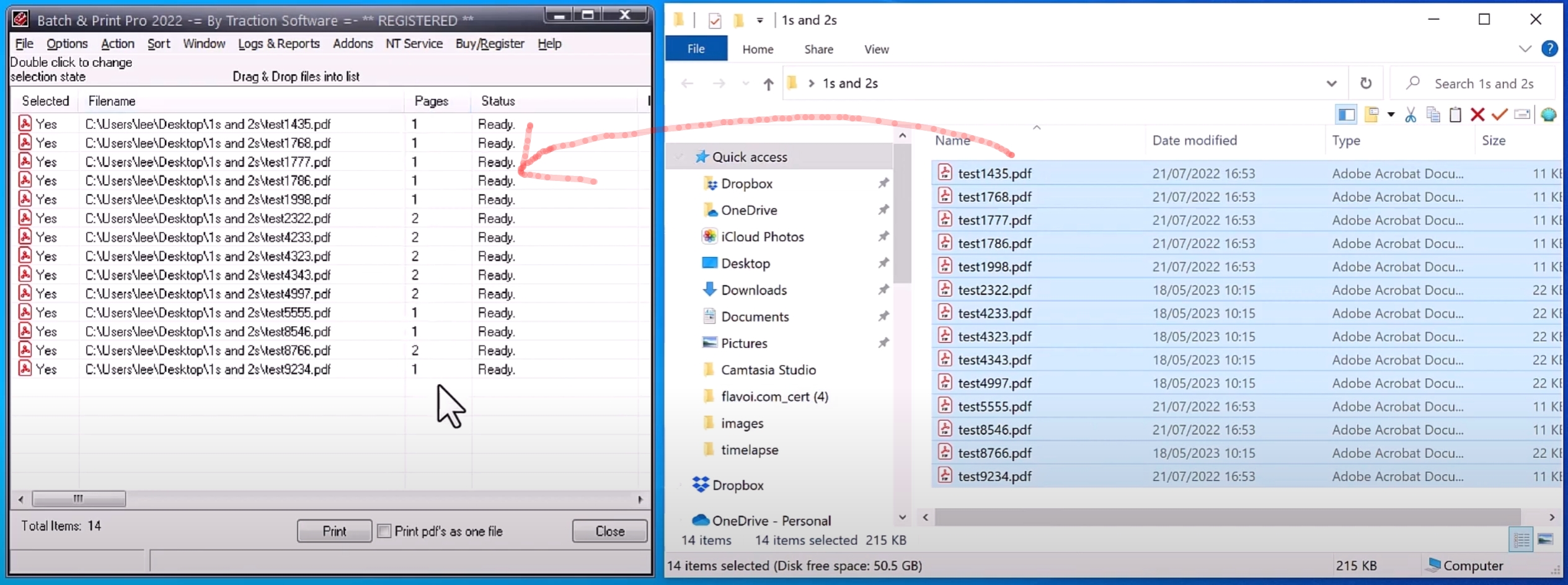 Batch Print Files - Drag and Drop - In Page Count Order